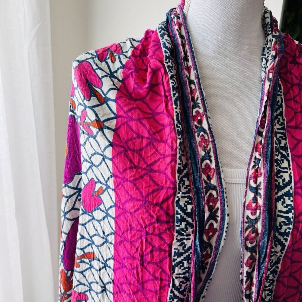 Beautiful Pink Colorful Floral Soft Flowy Boho Cozy Romantic Wrap - Picture 2 of 5